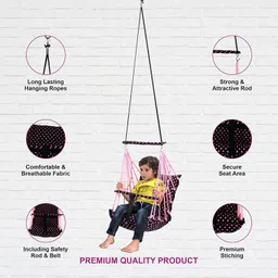toytoria Cotton Baby Swing 1 to 6 Year Folding & Washable With Safety Belt baby chair Swings image 4