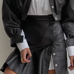 lulu & sky Women Solid Regular Black Skirt image 5