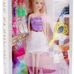 toyporium Doll Set with Accessories, Makeup And Dress image 2