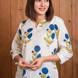 sangouri Casual Regular Sleeves Printed Women White Top image 1