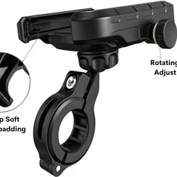 yellowfin Jaw Grip Aluminium Alloy without charger 360° Rotation adjustable to Handlebar & Mirror Mount for Maps and GPS Navigation Motorcycle/Scooter/Cycle/Bicycle/ Bike Mobile Holder image 2