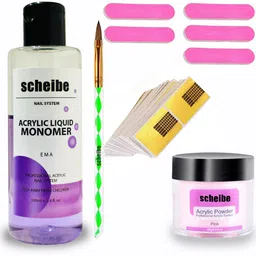 lirtiin 100ml Monomer, Acrylic Powder,20 tip, 1 Brush and 5 mini Nail Buffer image 1