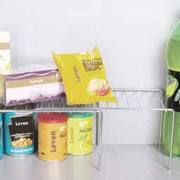 levon Containers Kitchen Rack Kitchen Dish Rack | Expandable Storage Shelves for Kitchen Cabinets | Multipurpose Organizer Extend up to 580 mm Steel image 2