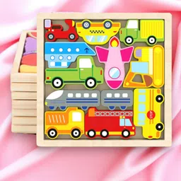 Wooden Vehicle Puzzle Board for Kids – Educational Transport Toy TR40-image-18