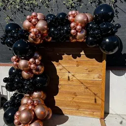 bcollectns Solid Rose gold black balloon garland kit for birthday, engagement party decoration Balloon image 2