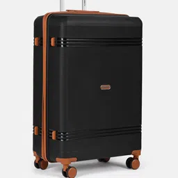 Small Check-in Suitcase (20 inch) 4 Wheels - Priority 20 Inch Lightweight ABS Hard Shell Cabin Size Travel Trolley Bag - Black-image-2