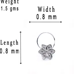 jsaj Zircon Sterling Silver Plated Sterling Silver Nose Stud image 5