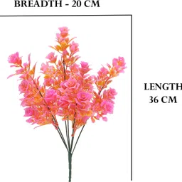 saf 7 Head's Orange Shade Artificial Flowers for home decoration Pink Rose Artificial Flower image 4