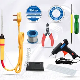 Basic Bundle Electric 25W Soldering Iron Machine Tool Kit - Set of 9 with Flux Paste and Wire 25 W Simple-image-64