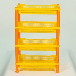 korbox Premium Plastic 4 Steps Kitchen Rack Basket - Fruits Onion, Potato, Vegetables Basket Tray for Kitchen & Office Use, Household Plastic Fruit & Vegetable Basket Plastic Fruit & Vegetable Basket image 2