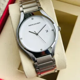 americanviber Steel Watch | Adjustable Strap | Date Function | Premium Dial Design Analog Watch - For Men AVM0039 image 2
