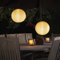 xergy Solar Powered Hanging Lanterns – Waterproof Decorative Lights for Garden,Home White Cloth Hanging Lantern image 5
