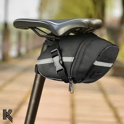 kraptick Waterproof Cycle Bag, Cycle Tail Bag, Cycle Seat Bag, Cycle Storage Pouch- Black Bicycle Phone Holder image 5