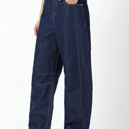 bewakoof Women Loose Fit High Rise Blue Jeans image 3