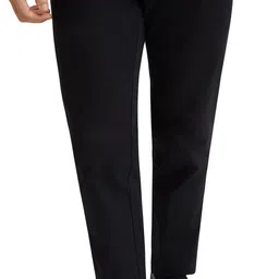 park avenue Men Skinny Fit Black Cotton Blend Trousers-picture-13