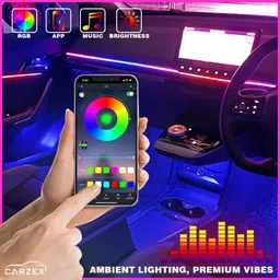 carzex USB Car Dashboard K4 Ambient Light 110+25cm Remote + APP Symphony Car Fancy Lights image 5