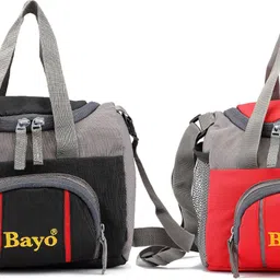 bayo LB 222 Red & Black combo Tiffin Bag for School Office & Picnic Waterproof Lunch Bag image 1