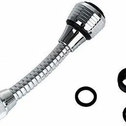 g k exclusive Turbo Flex 360 Degree Flexible Sprayer Extension Jet Faucet (Silver, 6 Inch) Faucet Nozzle image 2