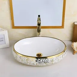 eleactceramic ELEACT CERAMIC TABLE Top (L61 X W43 X H14Cm) AD 2203 TABLE TOP ELEACT CERAMIC TABLE Top (L61 X W43 X H14Cm) AD 2203 TABLE TOP Table Top Basin image 3