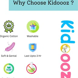 kidoooz Pack Of 4 Reusable Cloth Diapers Washable, with Insert Pads (Pack of 4) image 5