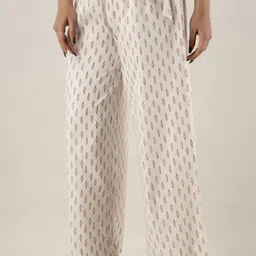 kanchuk Women Flared Multicolor Pure Cotton Trousers image 3