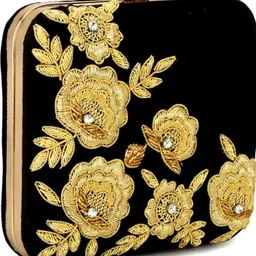 zari and fashion Party Black Clutch image 3