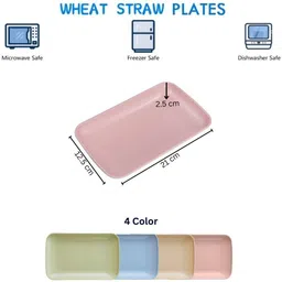 permafrost Wheat Straw Pastel Serving Plates Set of 4|Everyday Use|Eco-Friendly & Reusable Sizzler Tray image 3