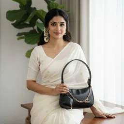 leather land Women Black Shoulder Bag image 2