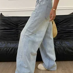 leriya fashion Women Regular Mid Rise Light Blue Jeans image 3