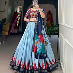 hem selles Self Design Semi Stitched Lehenga Choli image 1