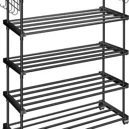 tnt the next trend Sturdy Premium Multipurpose Steel Shoe/Chappal/Book/Clothes Rack (5 Shelves) PP Collapsible Wardrobe image 4