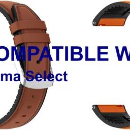 ACM WSM33U22BROR3583 Pack of 2 Watch Strap Leather Silicone 22mm for Boat Ultima Select Smartwatch (Brown/Orange) Smart Watch Strap-picture-29