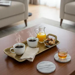 shaandecor Regalia Brass Tray Aluminium Decorative Platter image 4