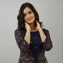 here&now Paisley Rayon Blend Stitched Anarkali Gown-picture-48