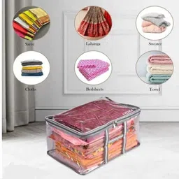 alam enterprises Sari Cloth Storeg (Transparent 6,12Pcs) Polyester Laundry Bag-image-32