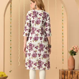 kjfab Women Printed Pure Cotton Straight Kurta image 2