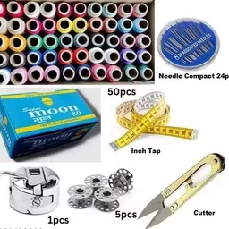 bks Complete tailoring kit 50pcs Strong Multicolor Thread Combo 6 Sewing Kit-picture-16