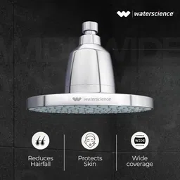 water science CLEO 8 Inch Rain Shower Filter With Shower Arm For Hard Water Fixed Mount image 4