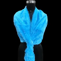 ferryfab Self Design Wool Blend Women Blue Fancy Scarf, Stole, Scarf, Stole image 3