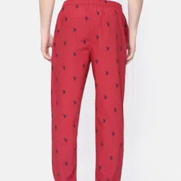 U.S. Polo Assn. Men Red and Black Printed Lounge Pants image 4