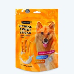 Goodies Spiral Twist Sticks Milk & Cheese Flavour- 450 g Milk, Cheese Dog Treat-picture-27