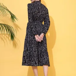 sheetal associates Women Fit and Flare Black Below Knee Dress image 4