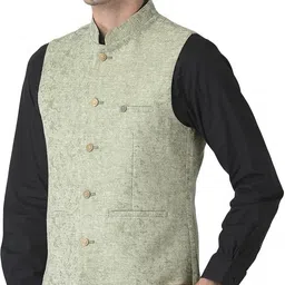 turtle Men Solid Nehru Jacket image 4