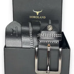toroland Men Casual Black Genuine Leather Belt-picture-14