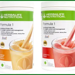 herbal nutrition life Formula 1 Shake Mix- Orange Cream Flavor & Strawberry Flavor For Weight Loss Plant-Based Protein image 1