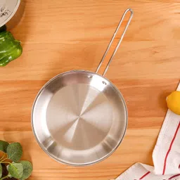 nestasia Tri Ply Thick Stainless Steel Fry Pan Induction Safe Fry Pan 24 cm diameter 1.75 L capacity image 3