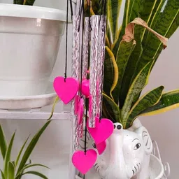 divine Wind Chime with heart 5 Pipes for Positive Energy, Decorative for Home/Balcony . Steel Windchime-picture-29