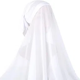 masrat collection Solid Chiffon Women White Scarf-picture-15