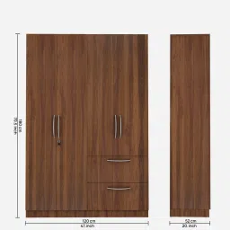 woodbuzz Cortina 4 Door Wardrobe In Walnut Finish image 2