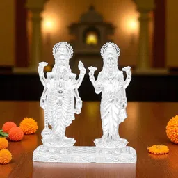 sri jagdamba pearls 22 Grams Lord Vishnu & Maa Lakshmi Murti Decorative Showpiece - 3.5 cm-picture-30